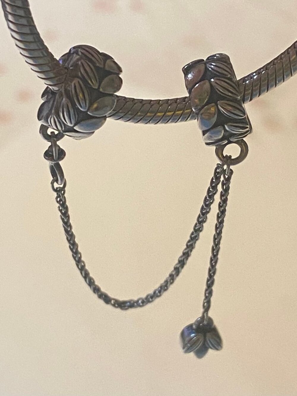 Pandora Clip Safety Chain "Wheat Grains of Energy" Sterling Silver (Retired)